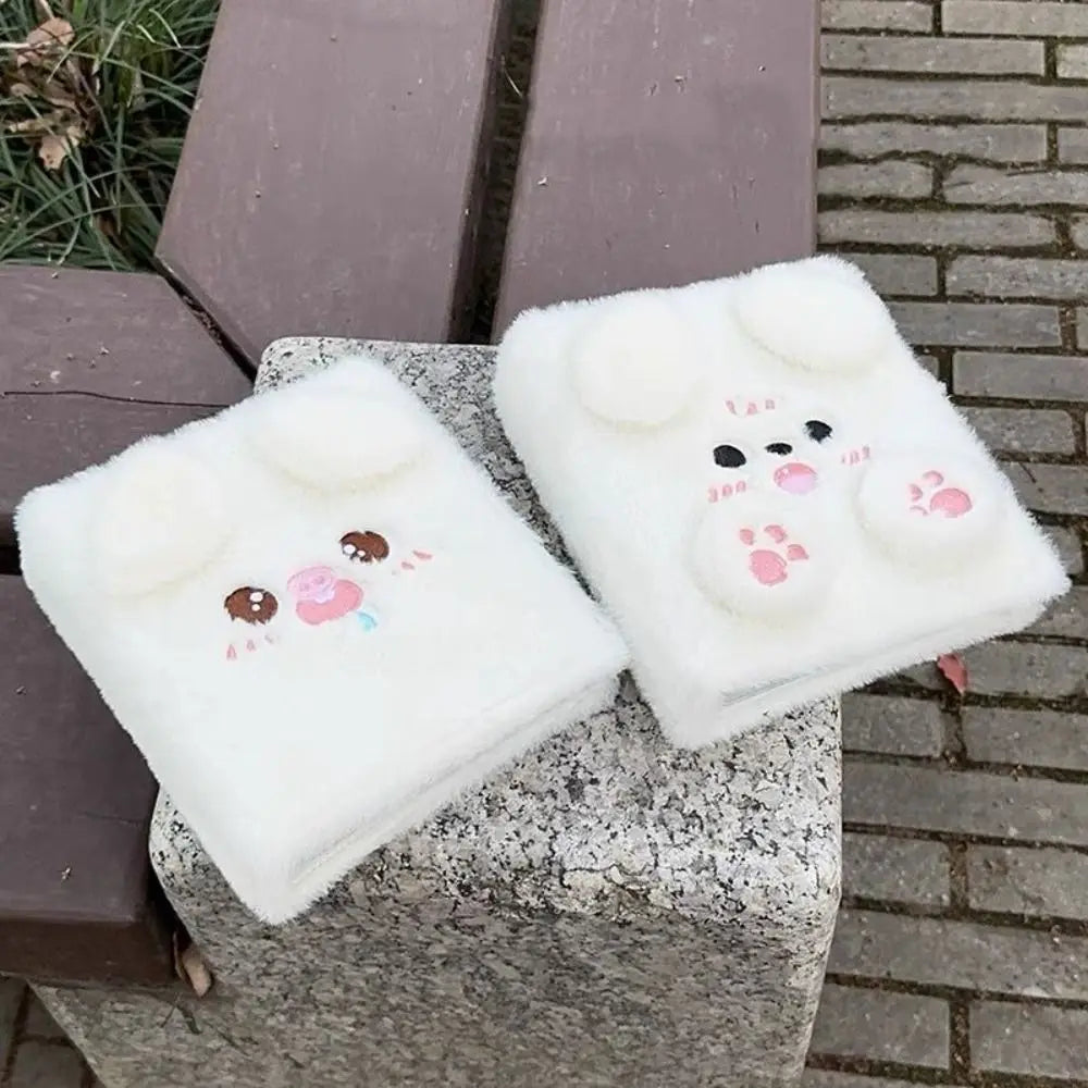 A6 Fluffy Plush Photocard Binder – Cartoon Bear & Dog Album Photocard Binder Album Axl