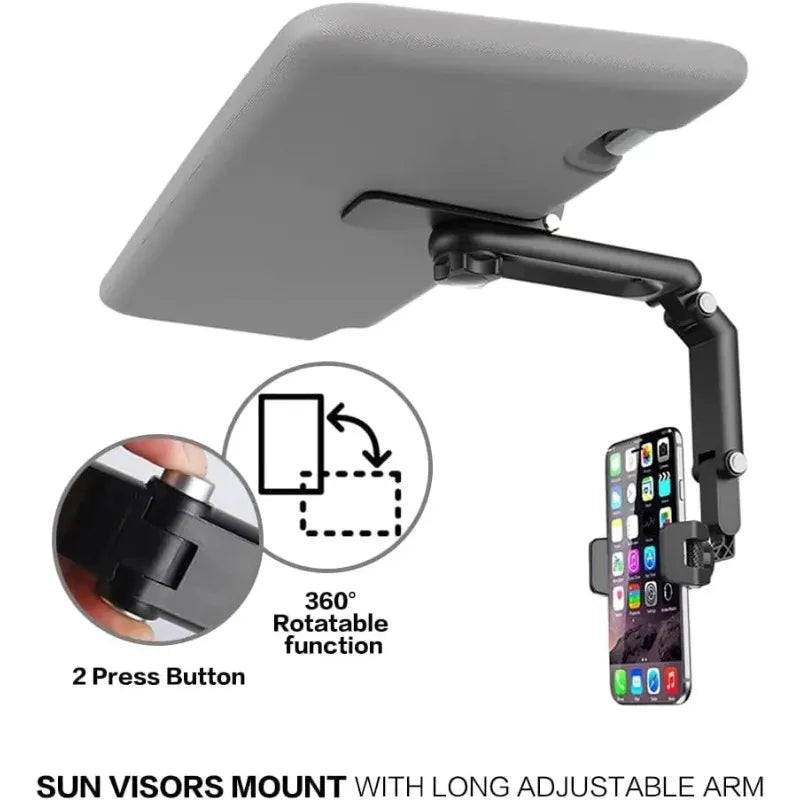 360° Sun Visor Car Phone Holder – Universal iPhone & Android Car Phone Mount Axl
