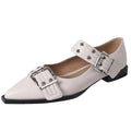 Women's Flat Slingback Sandals – Pointed Toe Buckle Fashion Women's Flat Sandals Axl White 35