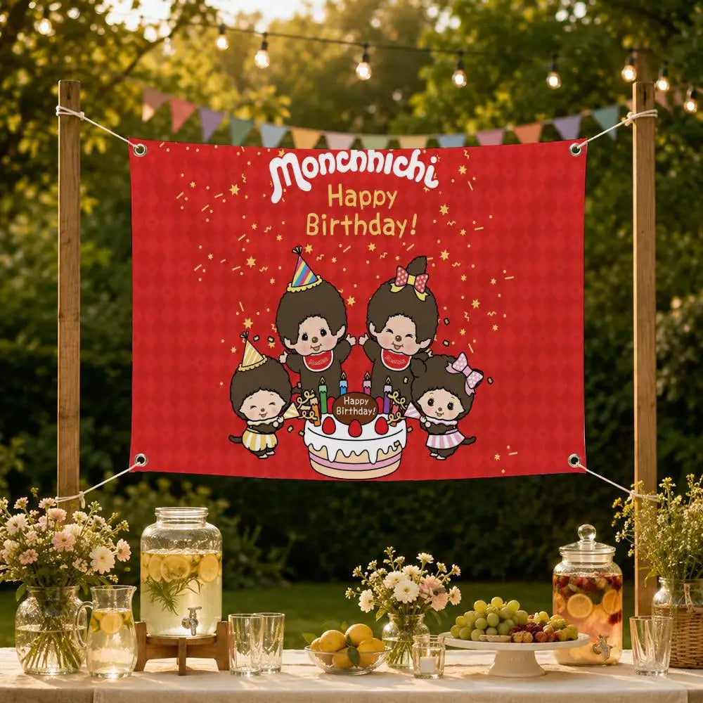 Monchhichi Character Flag Banner – Wall Hanging Decor Wall Hanging Flag Axl