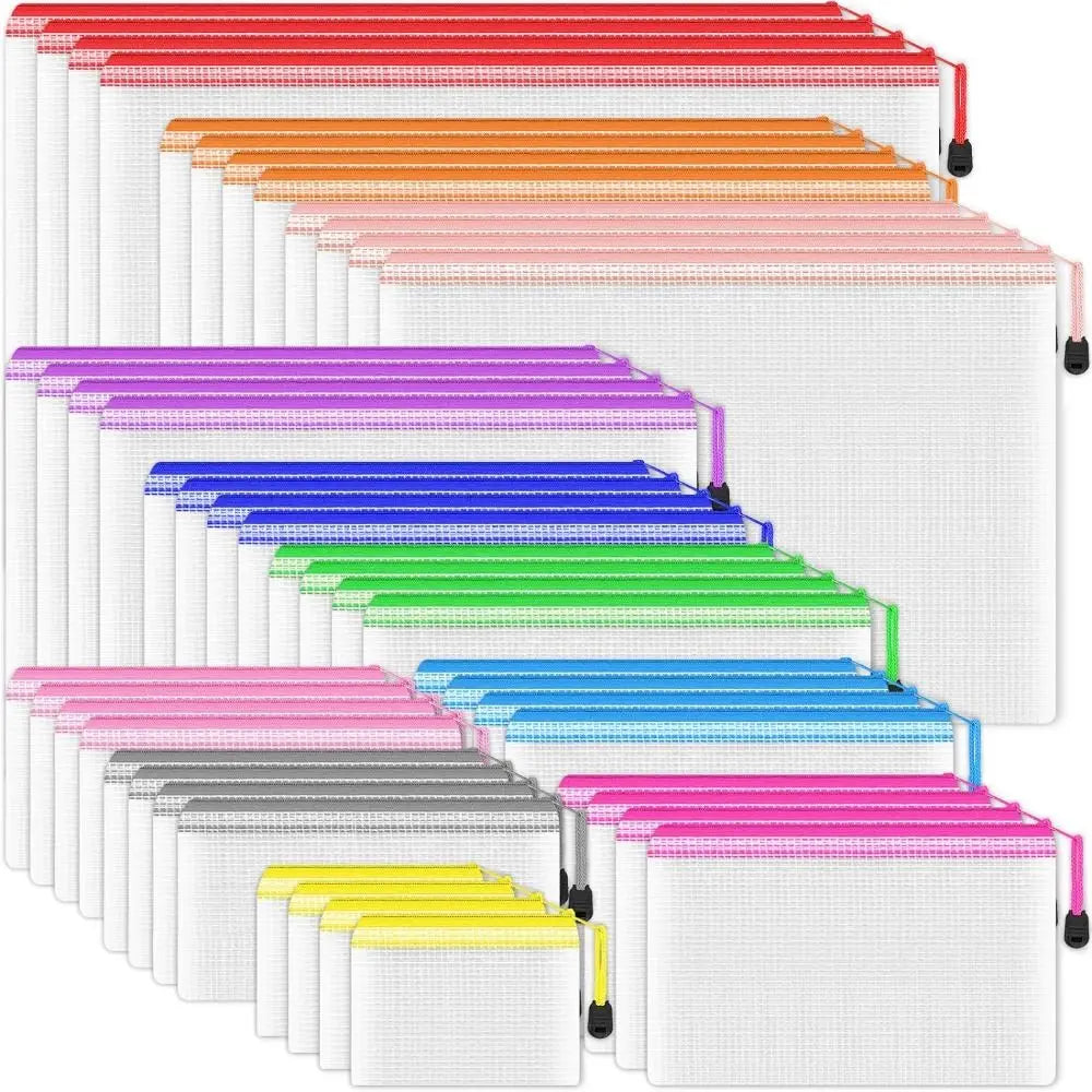 Mesh Zipper Pouches – Waterproof Makeup & Document Organizer Mesh Zipper Pouch Axl