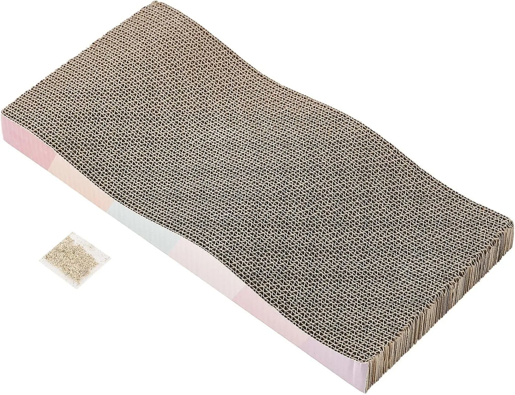 SIDAZON Large Corrugated Cat Scratcher Board with Catnip Cat Scratch Pad Axl 1pcs