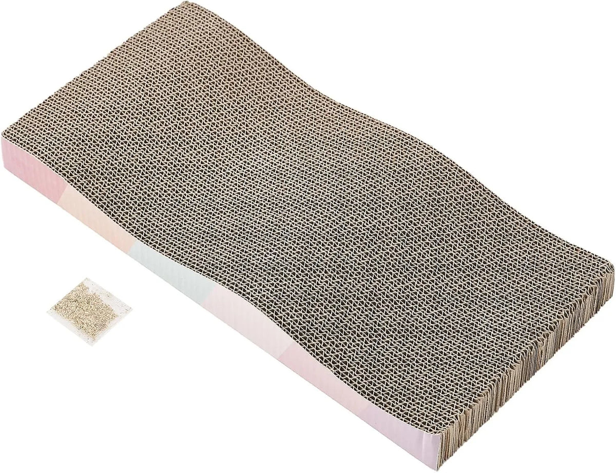 SIDAZON Large Corrugated Cat Scratcher Board with Catnip Cat Scratch Pad Axl 1pcs