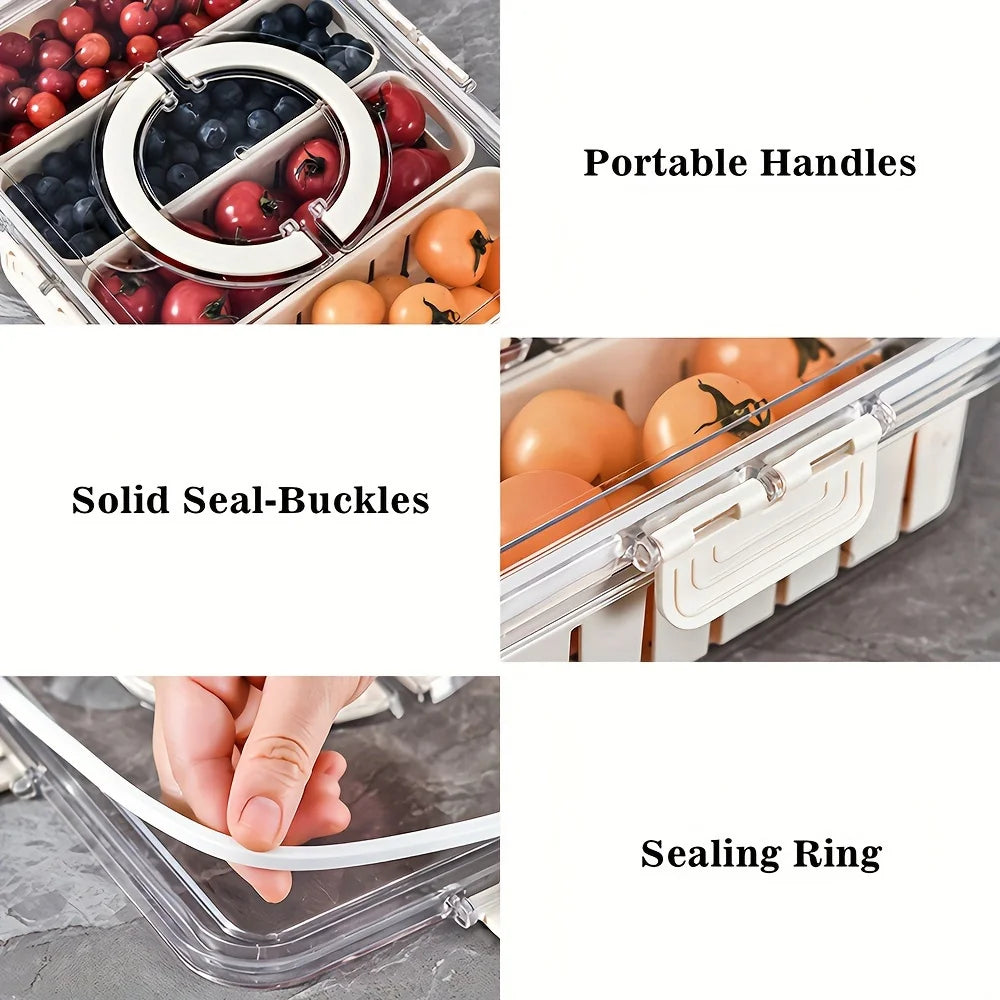 4 & 8 Grid Snack Box – Portable Charcuterie Board with Lid Food Storage Container Axl