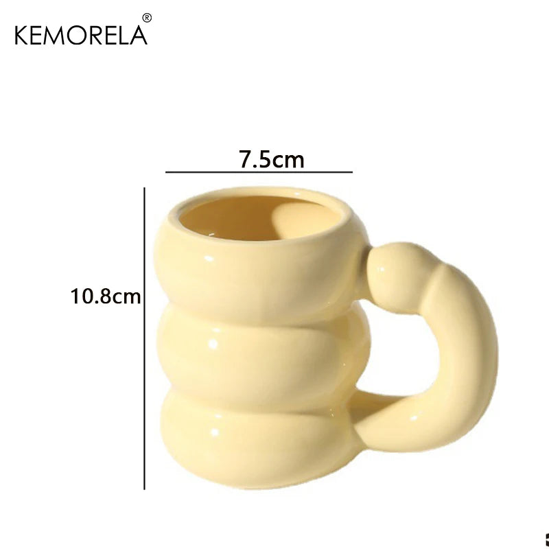 KEMORELA Ceramic Mug – Circle Bubble Design | Microwave Safe Ceramic Coffee Mug Axl