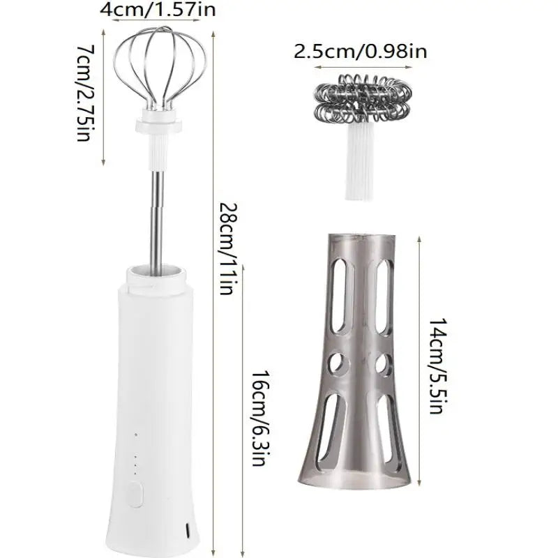 Wireless Electric Milk Frother – 3-Speed Rechargeable 2-in-1 Whisk Electric Milk Frother Axl 1set