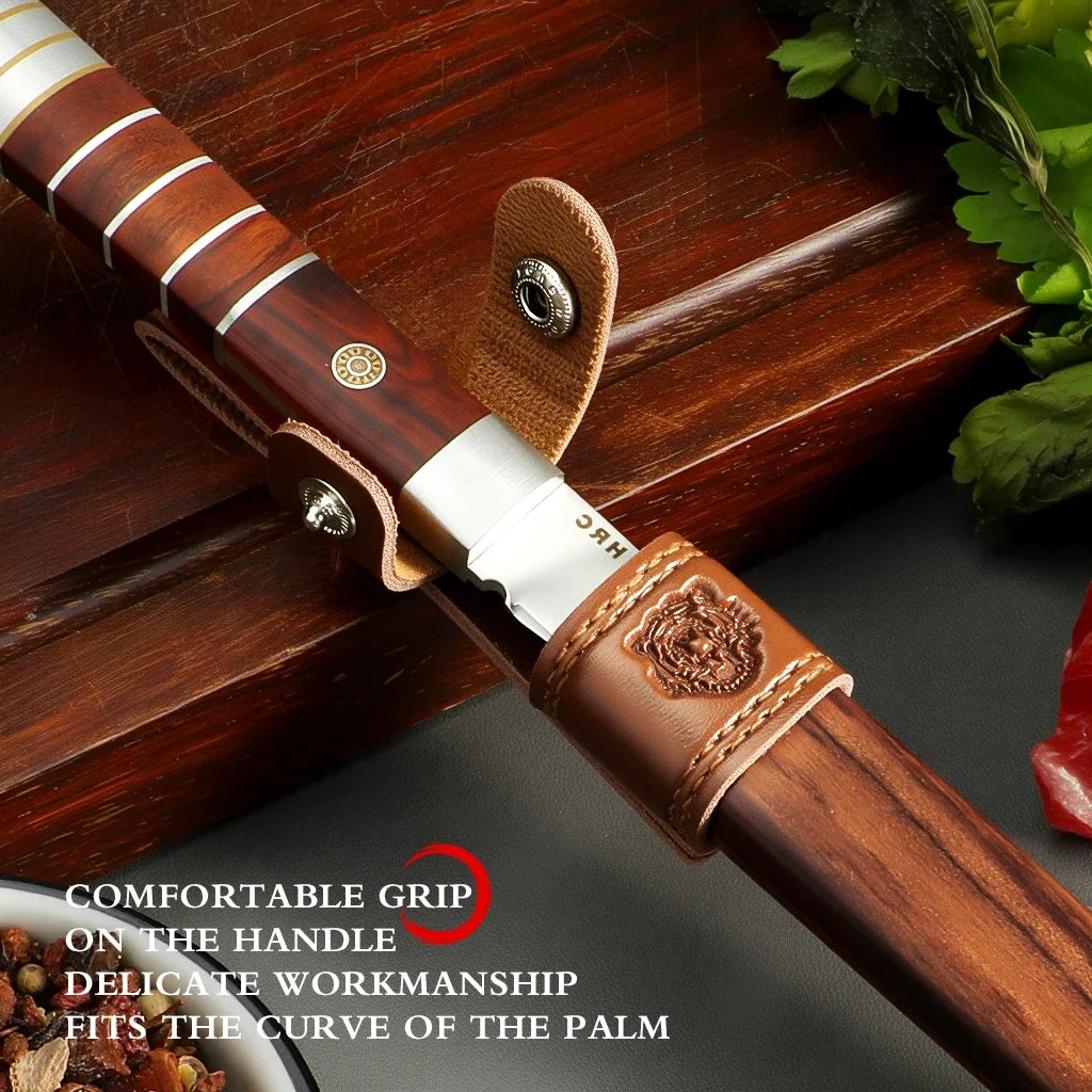 M390 Stainless Steel Boning Knife with Wood Sheath | BBQ Boning Knife Axl