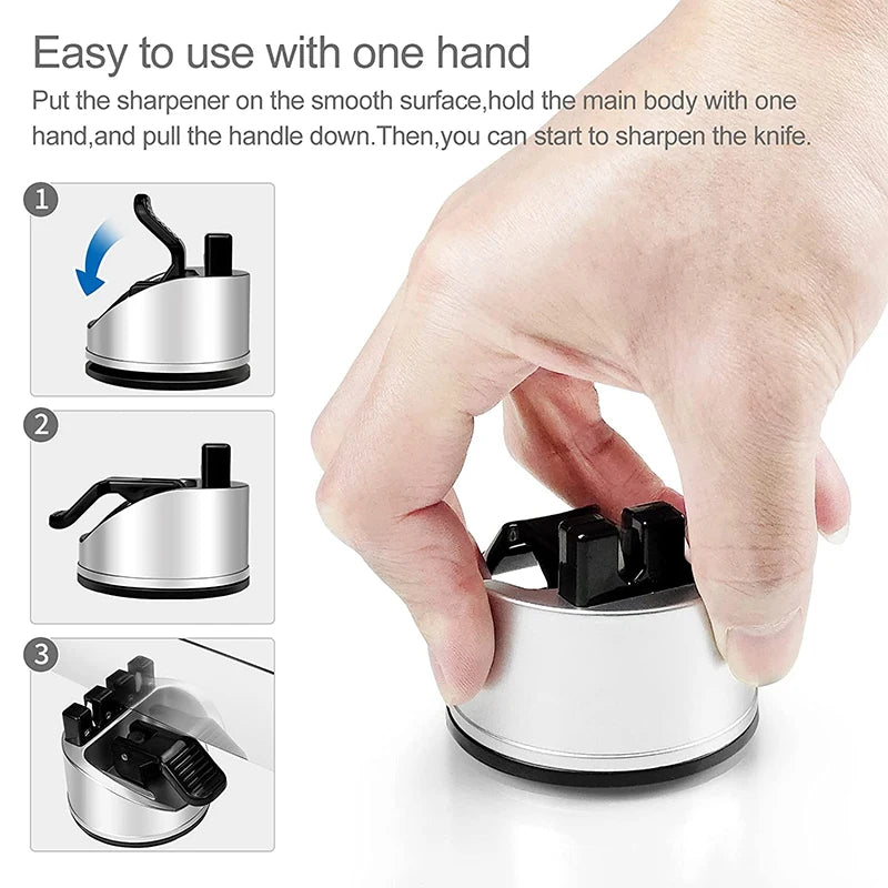 2-Stage Mini Knife Sharpener with Suction Cup | Portable Knife Sharpener Axl
