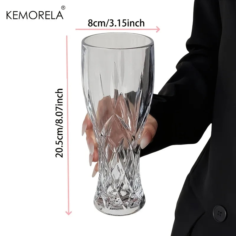 KEMORELA 400ml Glass Beer Mugs – 1 or 2 Pack | Party Drinkware Glass Beer Mug Axl
