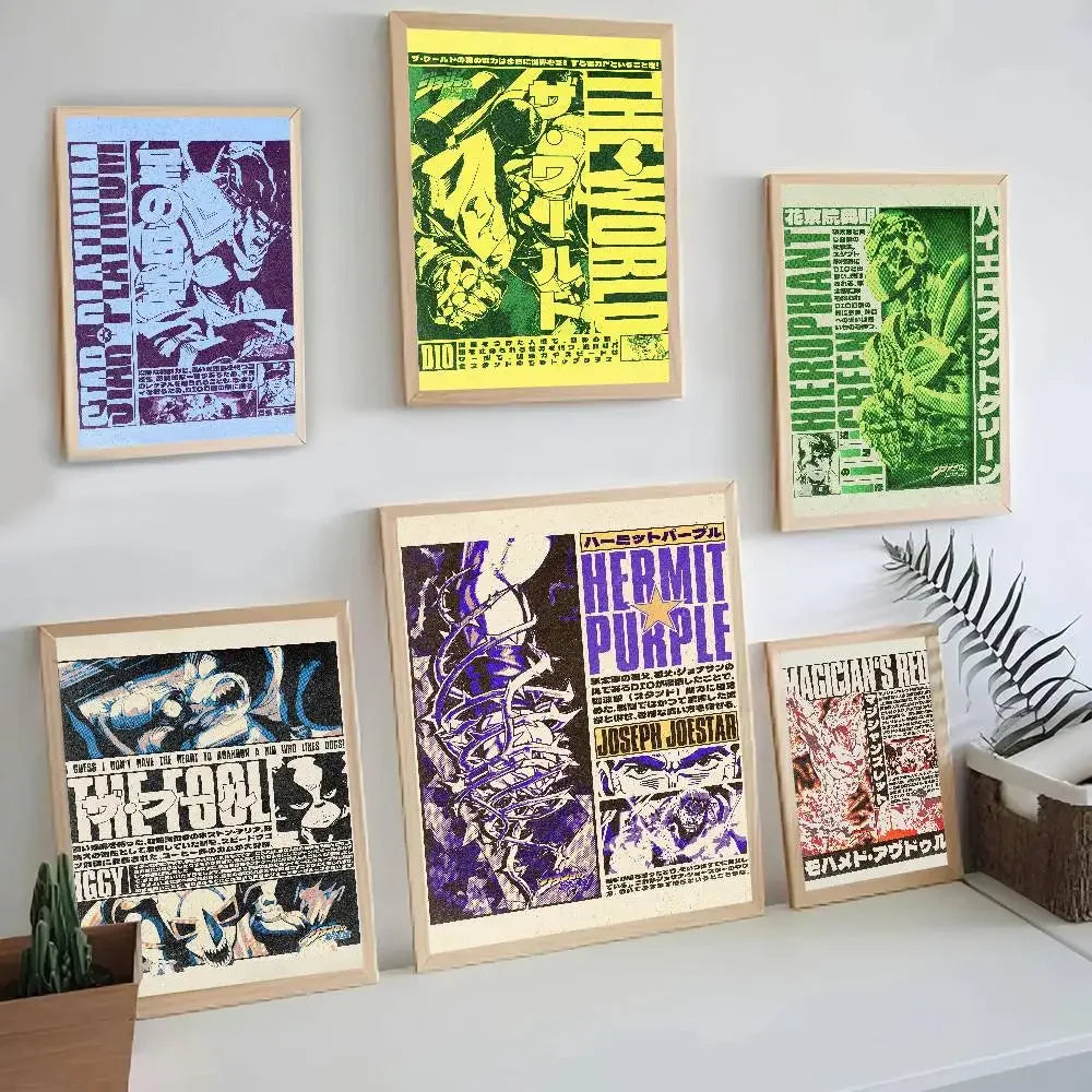 JoJo's Bizarre Adventure Anime Poster – Self-Adhesive Wall Art Anime Wall Poster Axl