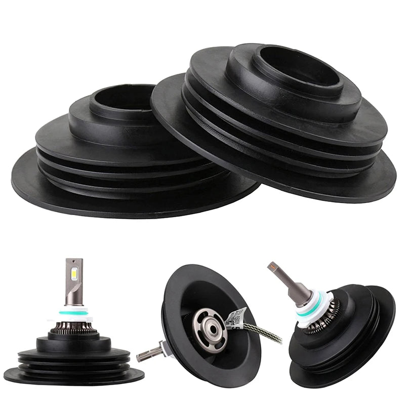 LED Headlight Rubber Dust Cover – Waterproof Sealing Cap Pair Headlight Dust Cover Axl