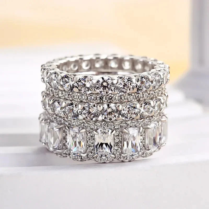 Huitan 4-Piece CZ Bridal Ring Set | Women's Wedding Jewelry Bridal Ring Set Axl