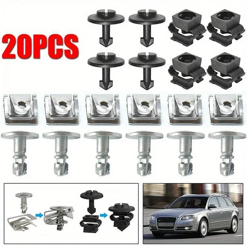 Engine Hood Screw & Floor Panel Clamp Kit – A4, A6, A8, TT Auto Panel Fastener Kit Axl