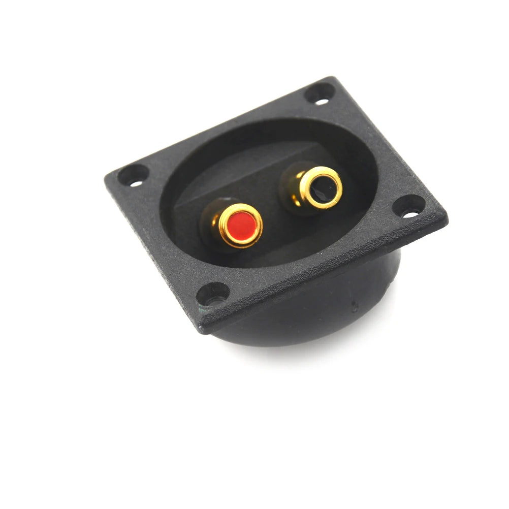 Square Double Binding Post Speaker Terminal Cup – Gold & Black Speaker Terminal Cup Axl