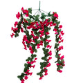 Silk Morning Glory Artificial Flower String 88cm | Wall Hanging Artificial Flower String Axl Rose Red