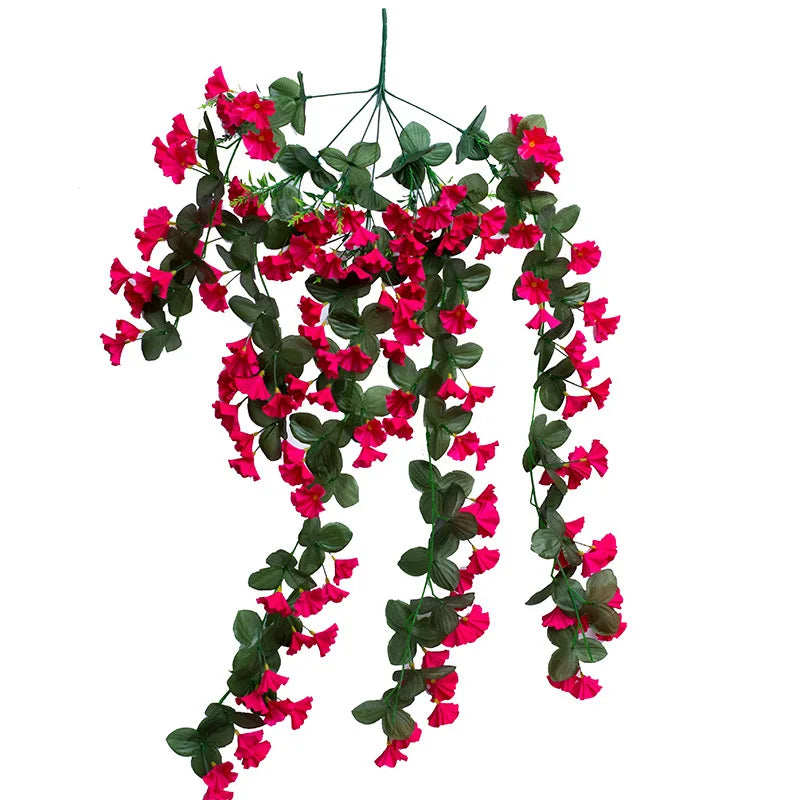 Silk Morning Glory Artificial Flower String 88cm | Wall Hanging Artificial Flower String Axl Rose Red