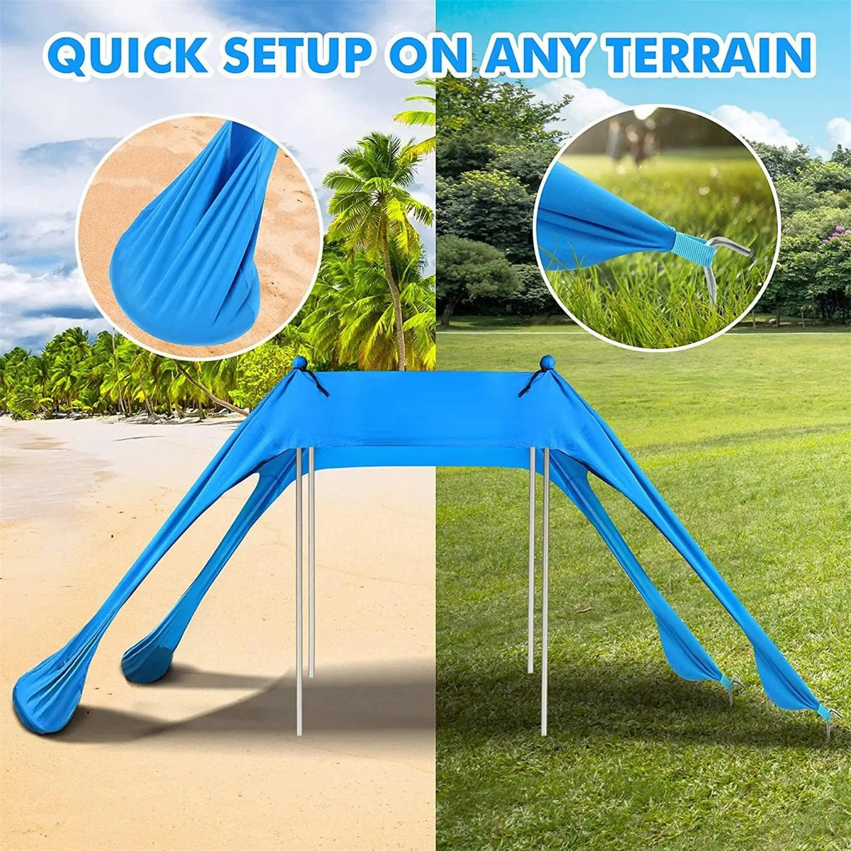 Pop-Up Beach Canopy Tent – UV Sun Shade, Camping & Picnics Beach Canopy Tent Axl