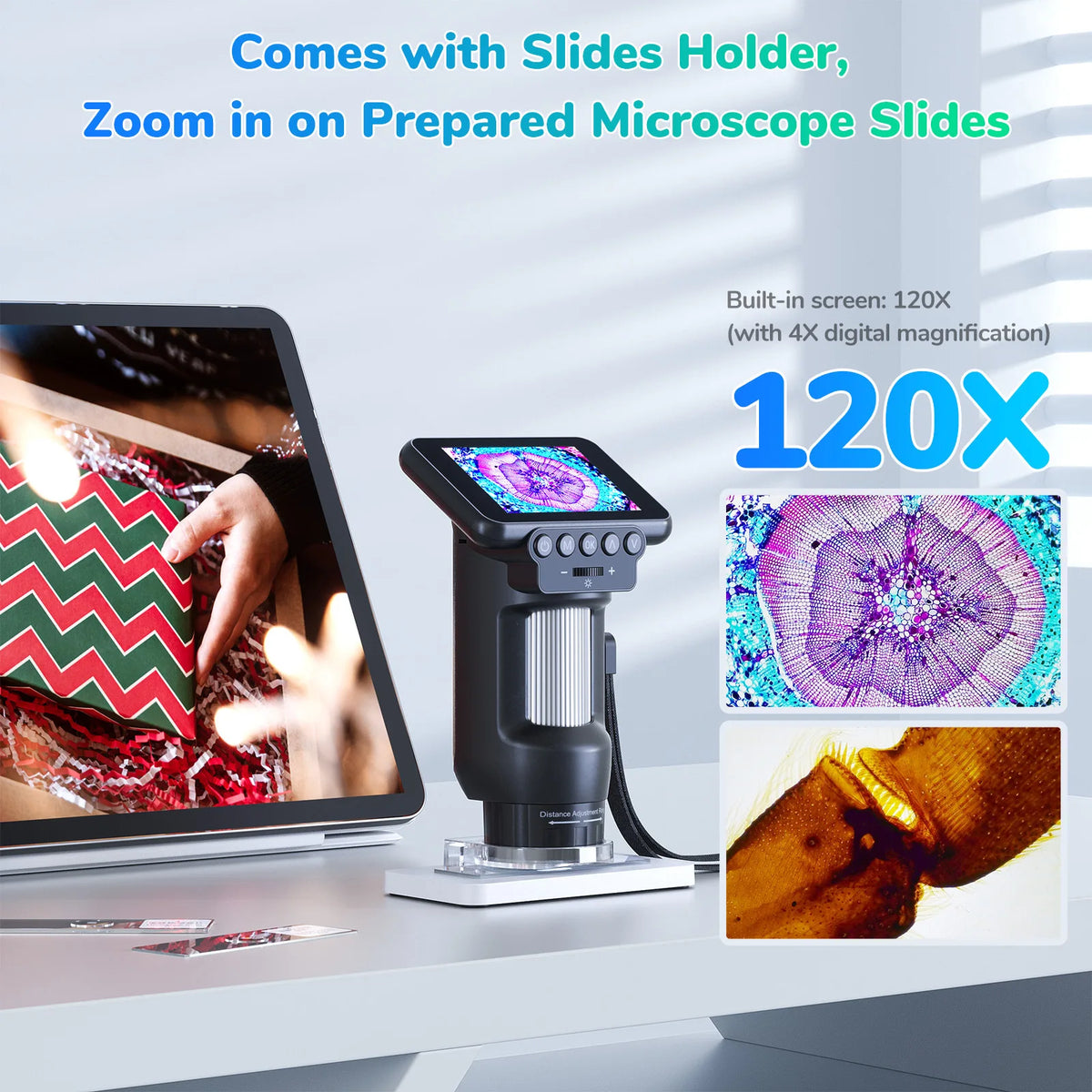 Portable Handheld Digital Microscope 500X – Kids Science Toy Digital Microscope Axl black
