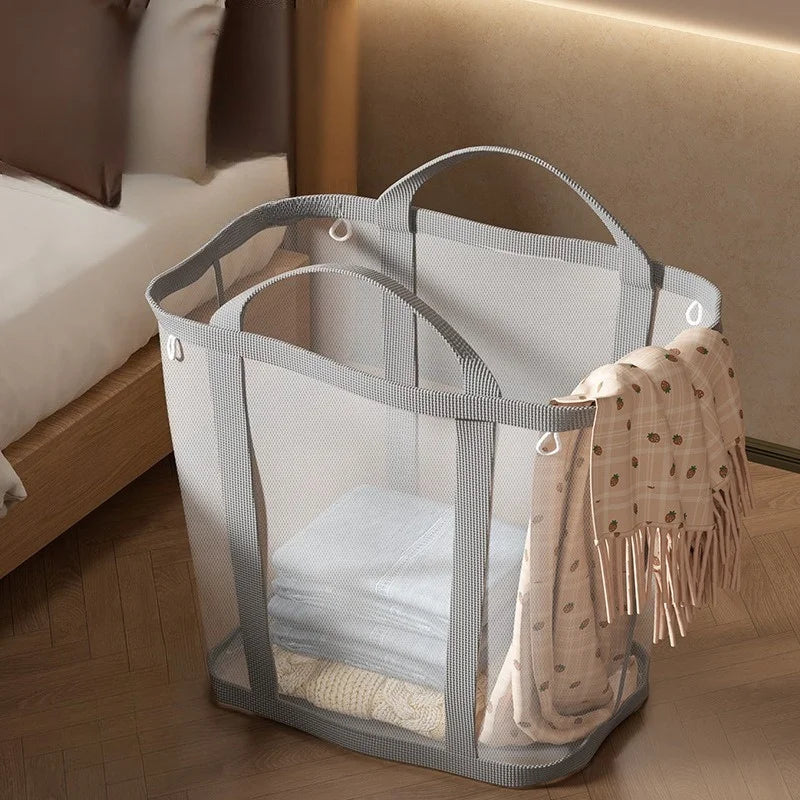 Foldable Mesh Laundry Basket with Handle – Large Capacity Laundry Basket Axl