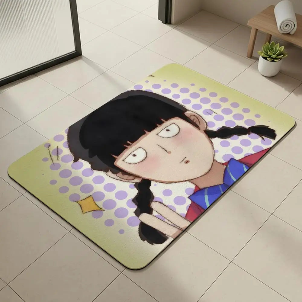 Mob Psycho 100 Diatomite Bath Mat – Quick Dry & Anti-Slip Diatomite Bath Mat Axl White9 50x80cm