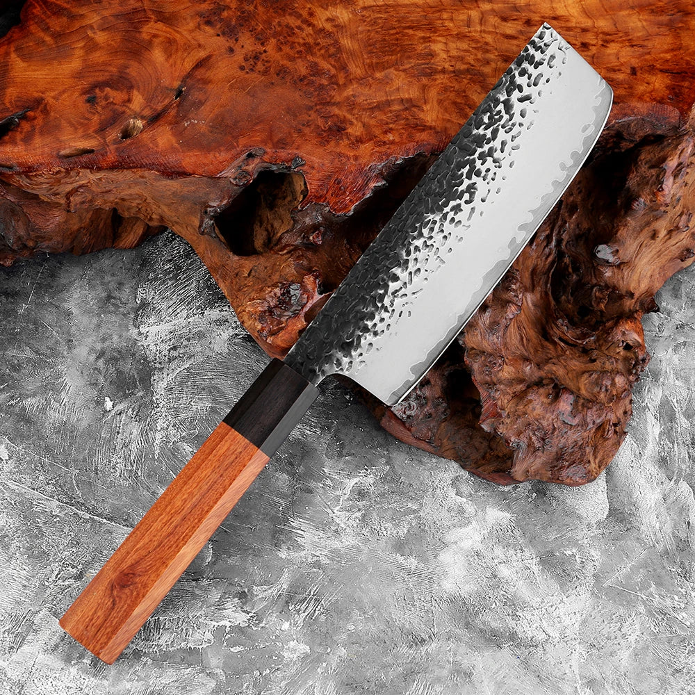 XITUO 1–7 Pc Japanese Chef Knife Set | 3-Layer Steel Blades Kitchen Knife Set Axl Nakiri Knife