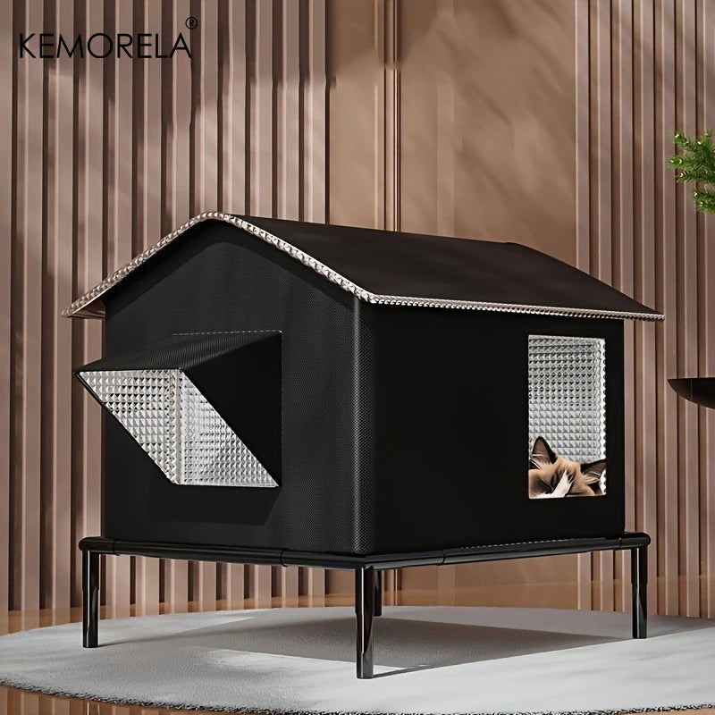 KEMORELA Outdoor Cat House – Windproof Oxford Cloth Shelter Outdoor Cat Shelter Axl
