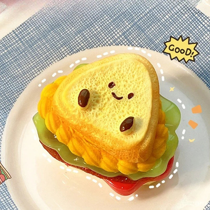 Soft Hamburger Squishy Fidget Toy – Cute Cartoon Squeeze Toy Squishy Fidget Toy Axl
