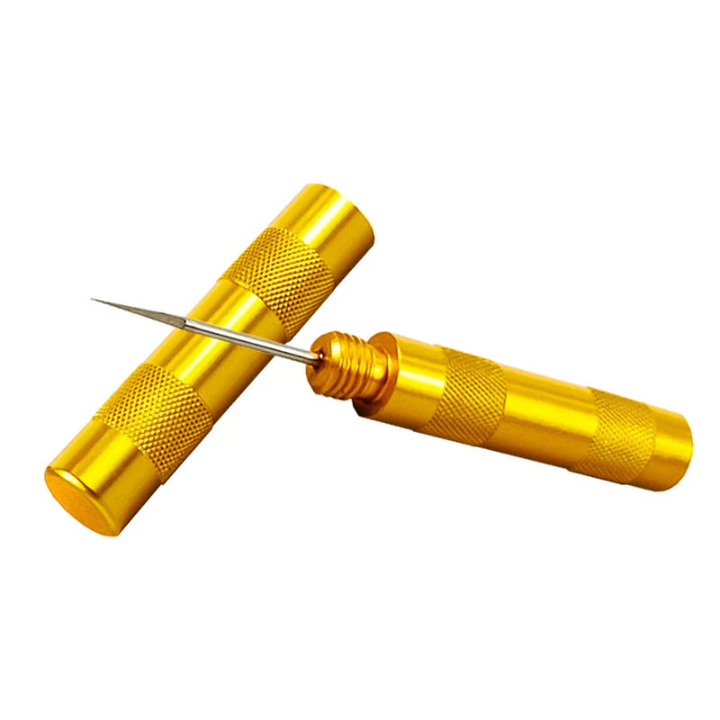 Stainless Steel Nozzle Unclogging Cleaning Needle & Air Pump Tool Nozzle Cleaning Tool Axl Gold