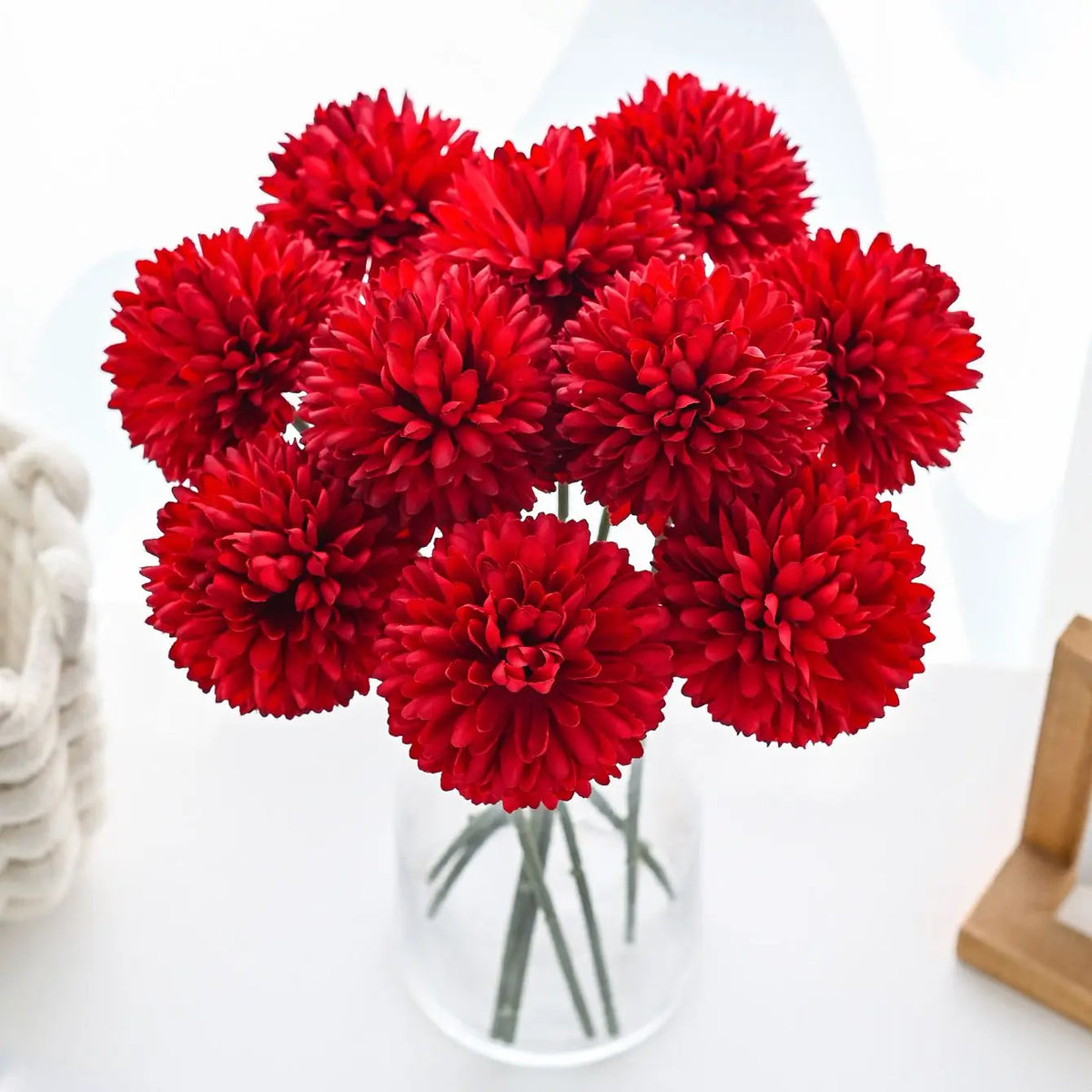 5-Pack Artificial Silk Chrysanthemum Ball Bouquet | Home Decor Artificial Flower Bouquet Axl