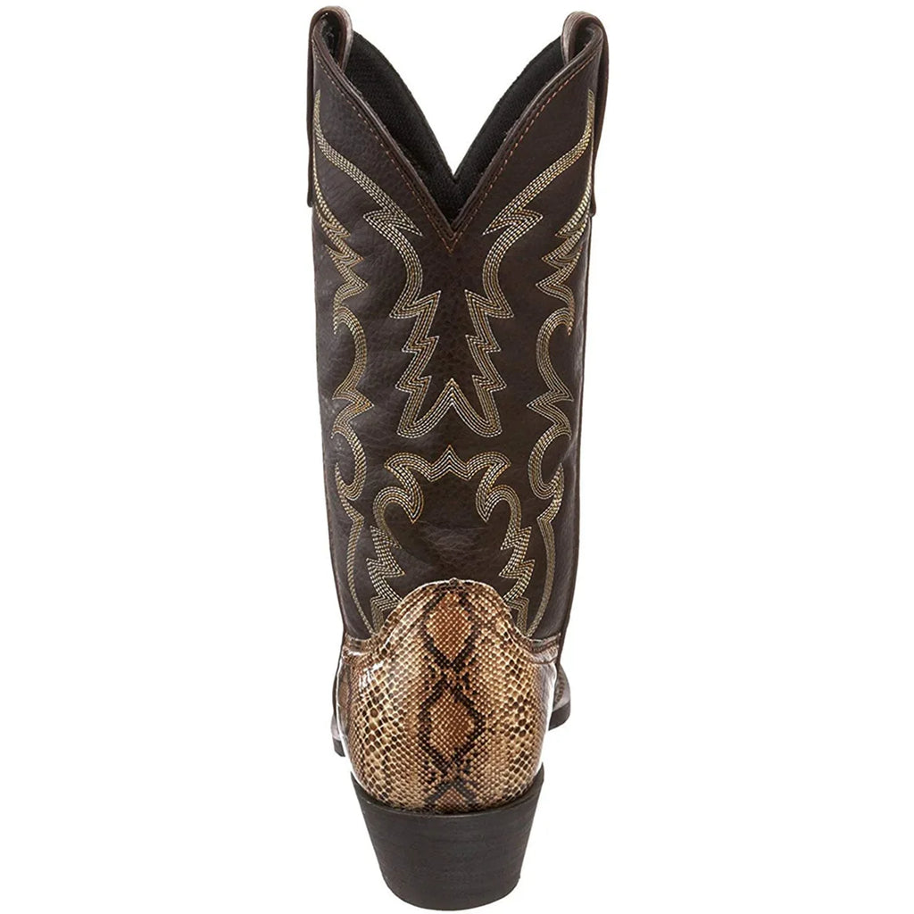 Snake Pattern Handmade Cowboy Boots – Mid-Calf Western Unisex Western Cowboy Boots Axl