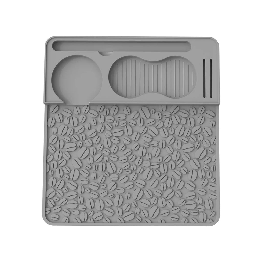 Silicone Espresso Tamping Mat with Tool Slots – Barista Station Espresso Tamping Mat Axl GRAY