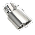 Universal Stainless Steel Round Car Exhaust Muffler Tail Pipe Exhaust Muffler Tip Axl Silver