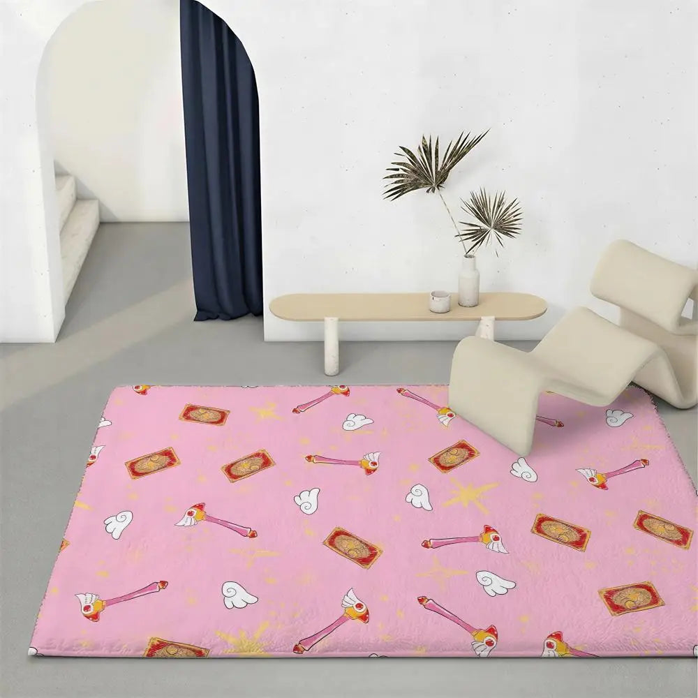 Cardcaptor Sakura Anime Flannel Rug – Non-Slip Floor Mat Anime Floor Mat Axl White7 40x60cm