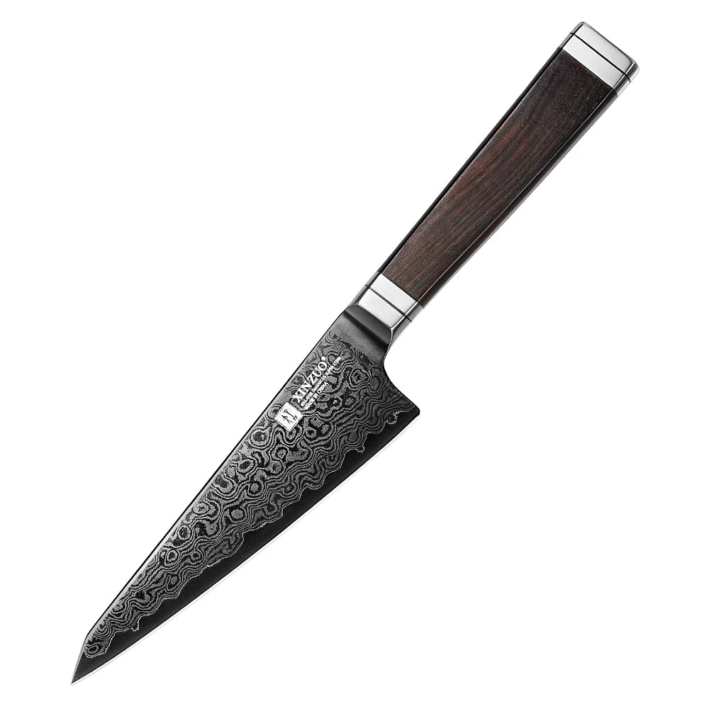 XINZUO 5.9" Damascus Honesuki Knife – Ebony Wood & G10 Handle Honesuki Knife Axl Knife