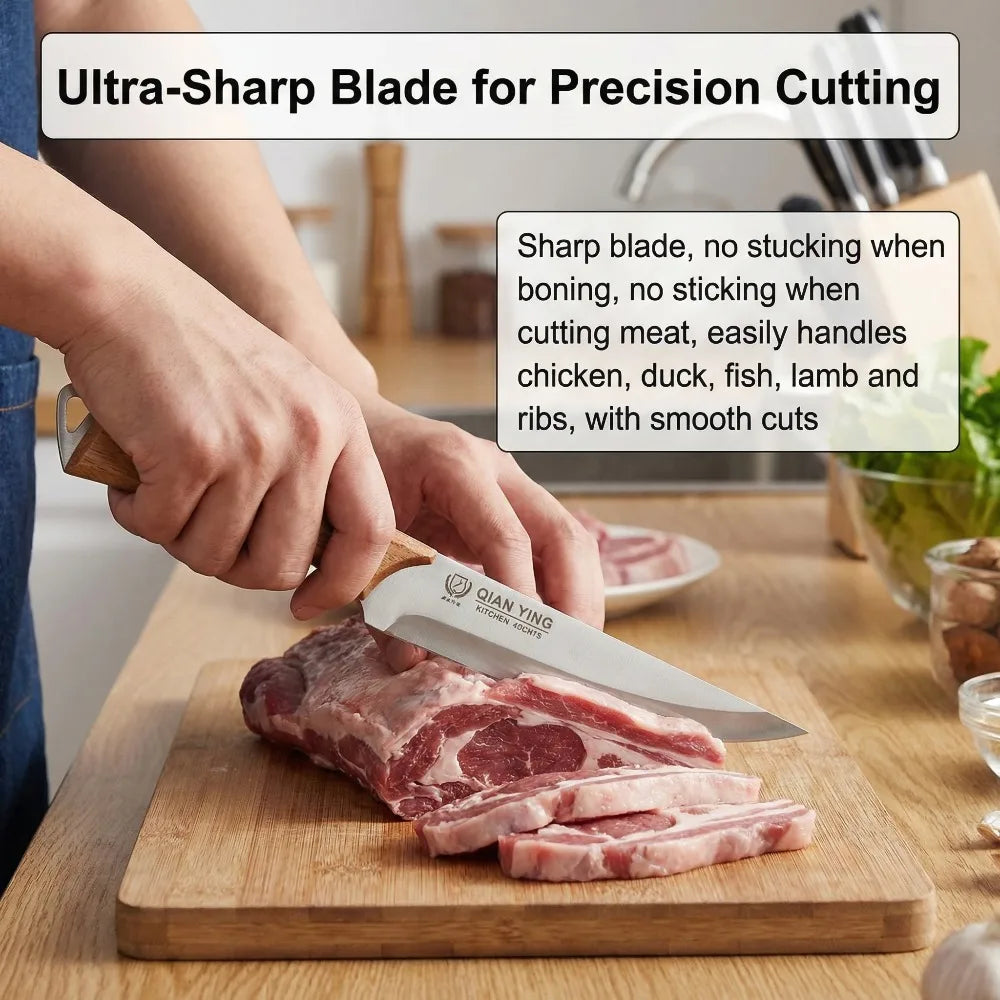 Professional Boning Knife – Sharp Blade & Wood Handle | 22cm Boning Knife Axl