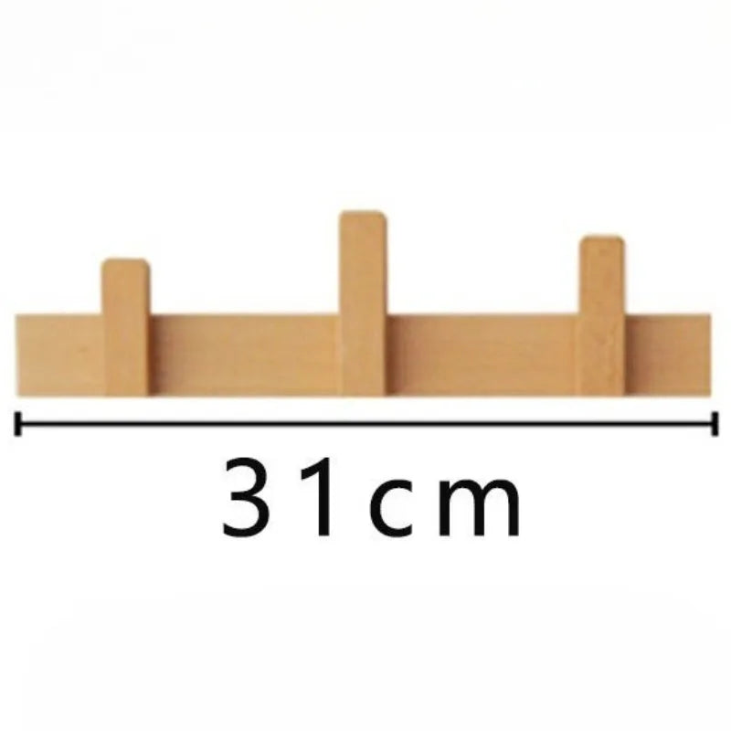 Wooden Wall-Mounted Coat Rack – 8-Hook Pine Clothes Hanger Wall-Mounted Coat Rack Axl 3 Hooks