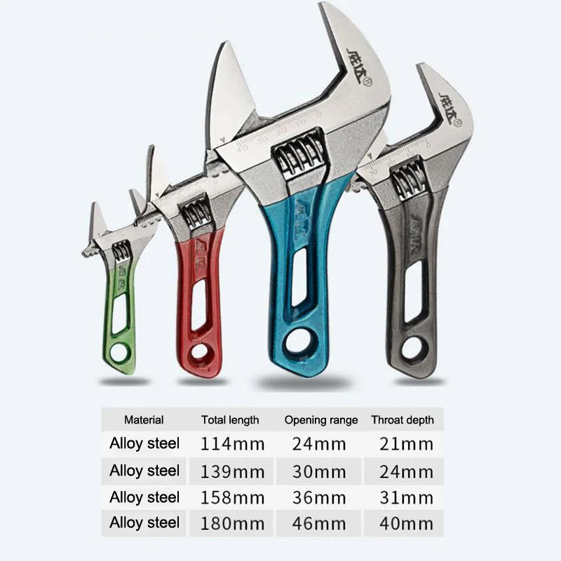 Adjustable Wrench 4/5/6/8 Inch Short Handle Mini Spanner Adjustable Wrench Axl