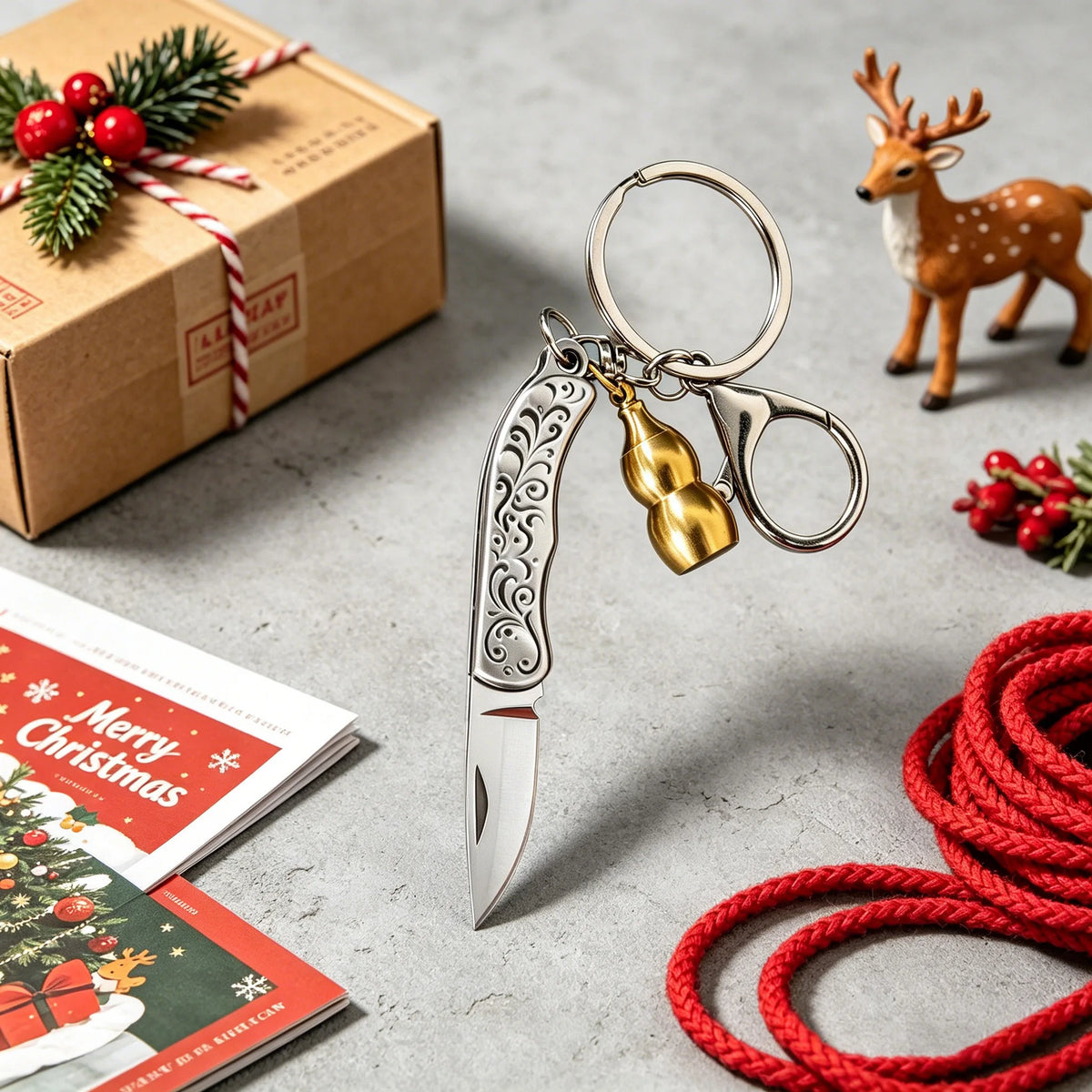 Mini Folding Pocket Knife – EDC Keychain Utility Cutting Tool Folding Pocket Knife Axl