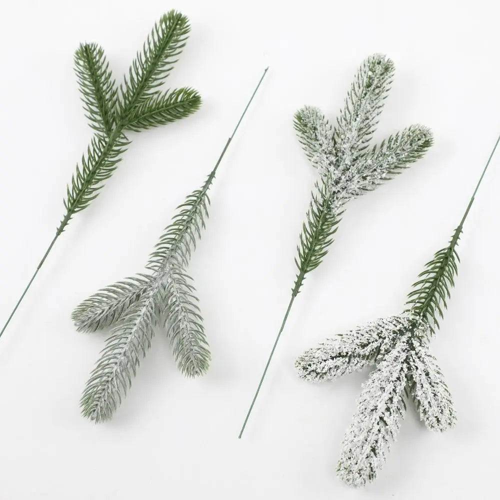 Artificial Snow Pine Branches 24pc – Christmas Wreath Decor Artificial Christmas Decor Axl