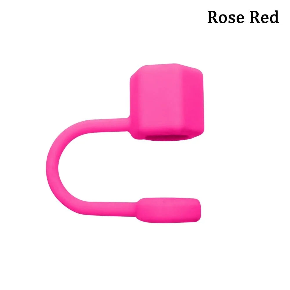 Silicone Straw Caps 3-Pack – 10mm Dustproof Straw Toppers Straw Accessories Axl Rose Red