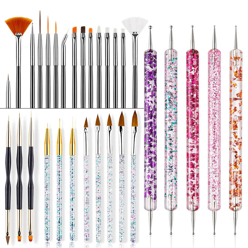 Nail Art Brush Set – Dotting Tools, Striping & Drawing Pens Nail Art Tool Set Axl