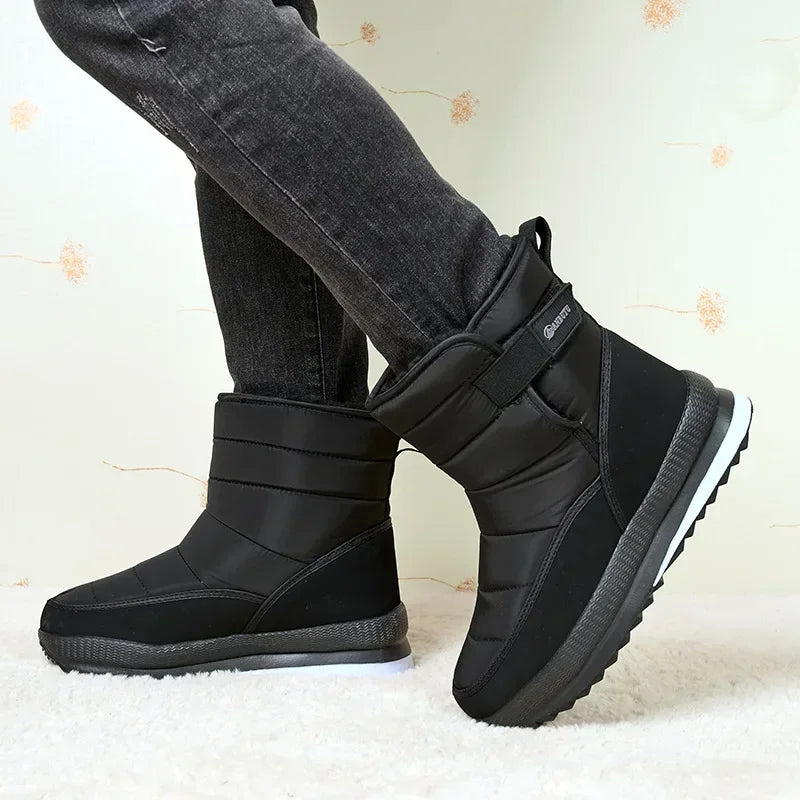 Men's Plush-Lined Snow Boots – Warm Non-Slip Winter Ankle Men's Winter Boots Axl
