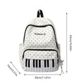 Piano Print Travel Backpack – Lightweight Laptop Bookbag Travel Backpack Axl White