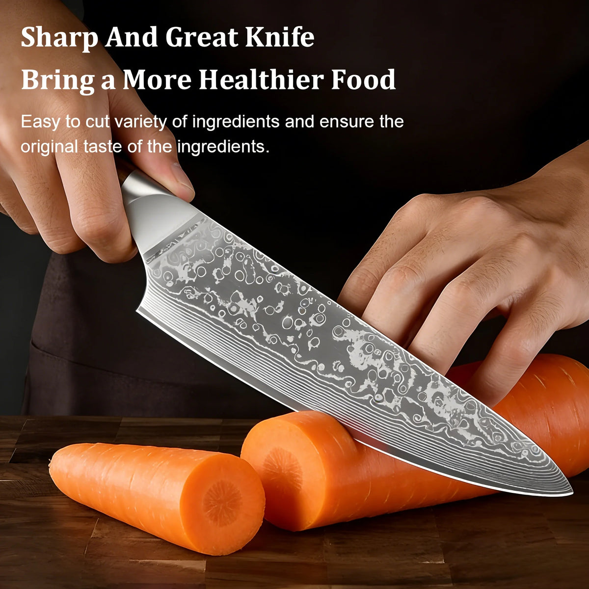 67-Layer Damascus Steel Chef Knife Set – 1, 2 or 3 Piece Damascus Chef Knife Axl