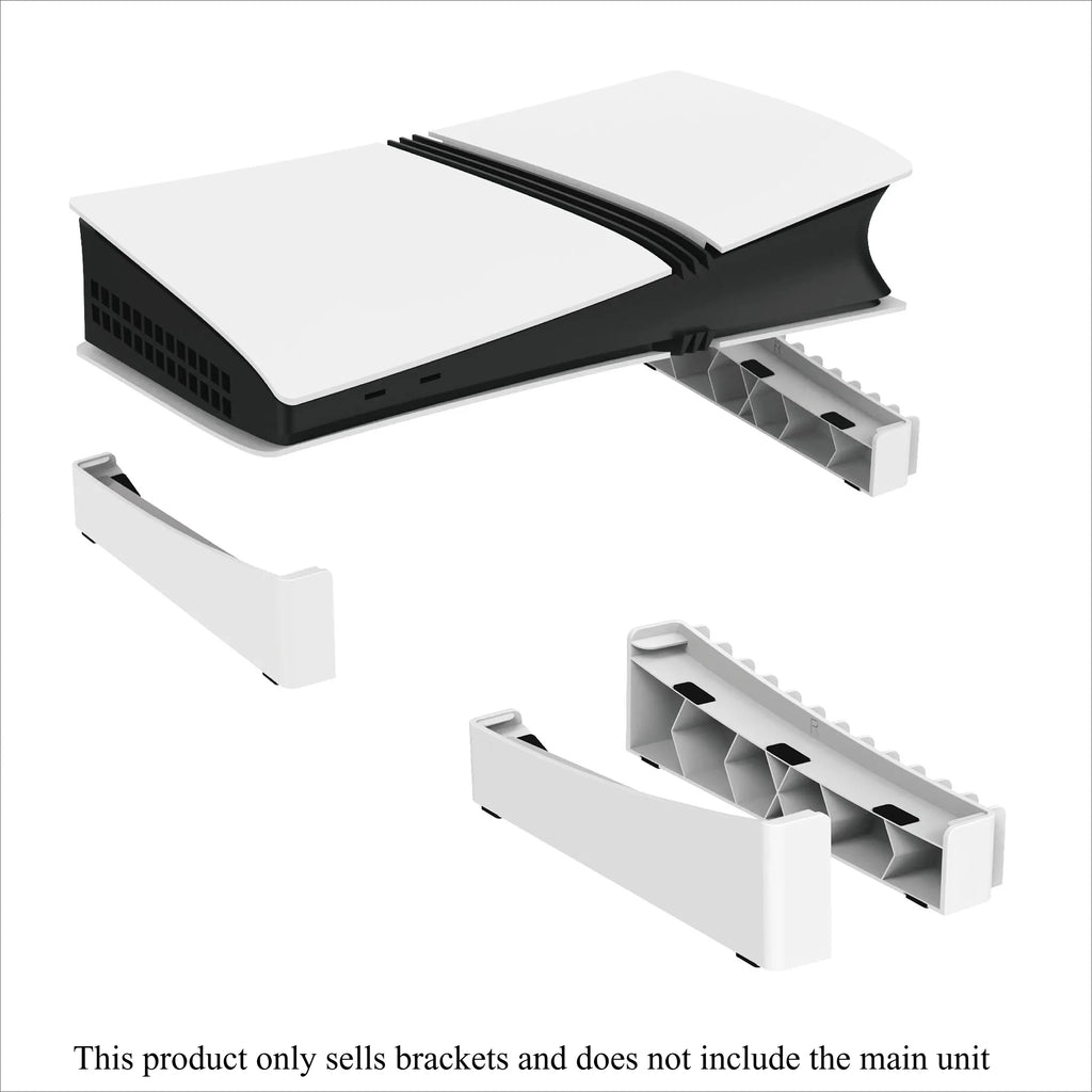 PS5 Slim & Pro Horizontal Stand + 12 Game Disc Holder Console Stand Axl white-1pcs