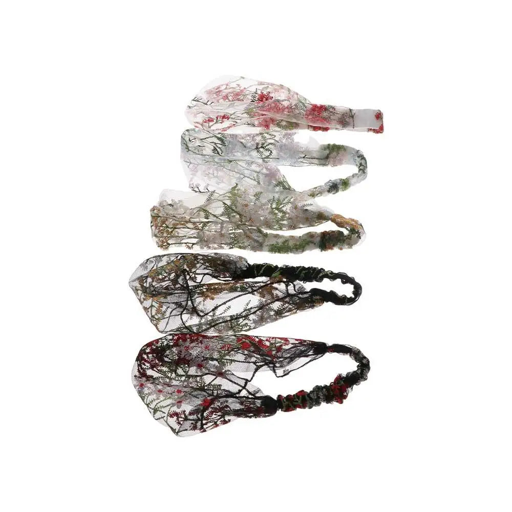 Korean Lace Floral Wide-Brim Turban Headband | Face Wash Hair Band Turban Headband Axl