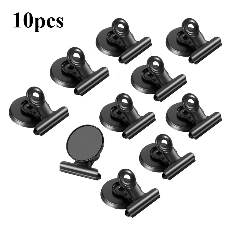 Strong Magnetic Clips for Whiteboard, Fridge & Photo Display Magnetic Clip Set Axl black-10pcs