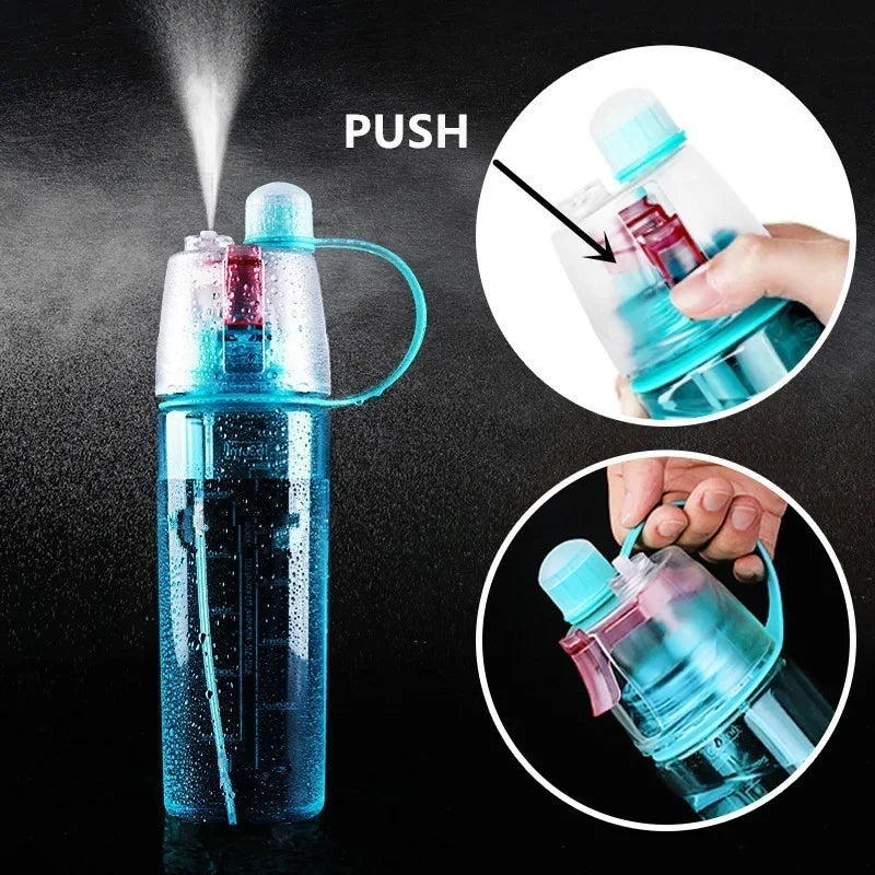 600ml Spray Water Bottle – BPA-Free Mist Sports Bottle Spray Water Bottle Axl Blue 600ml