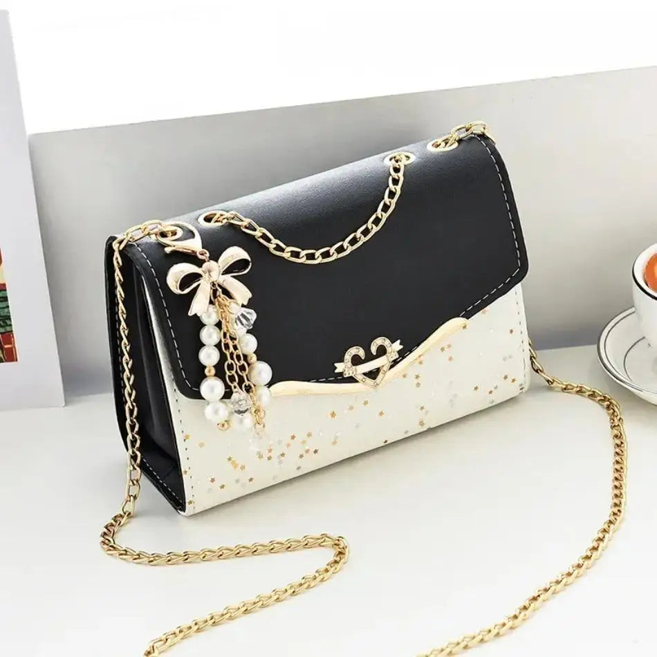 Women's Sequin PU Leather Shoulder Bag with Tassel | Crossbody Shoulder Crossbody Bag Axl