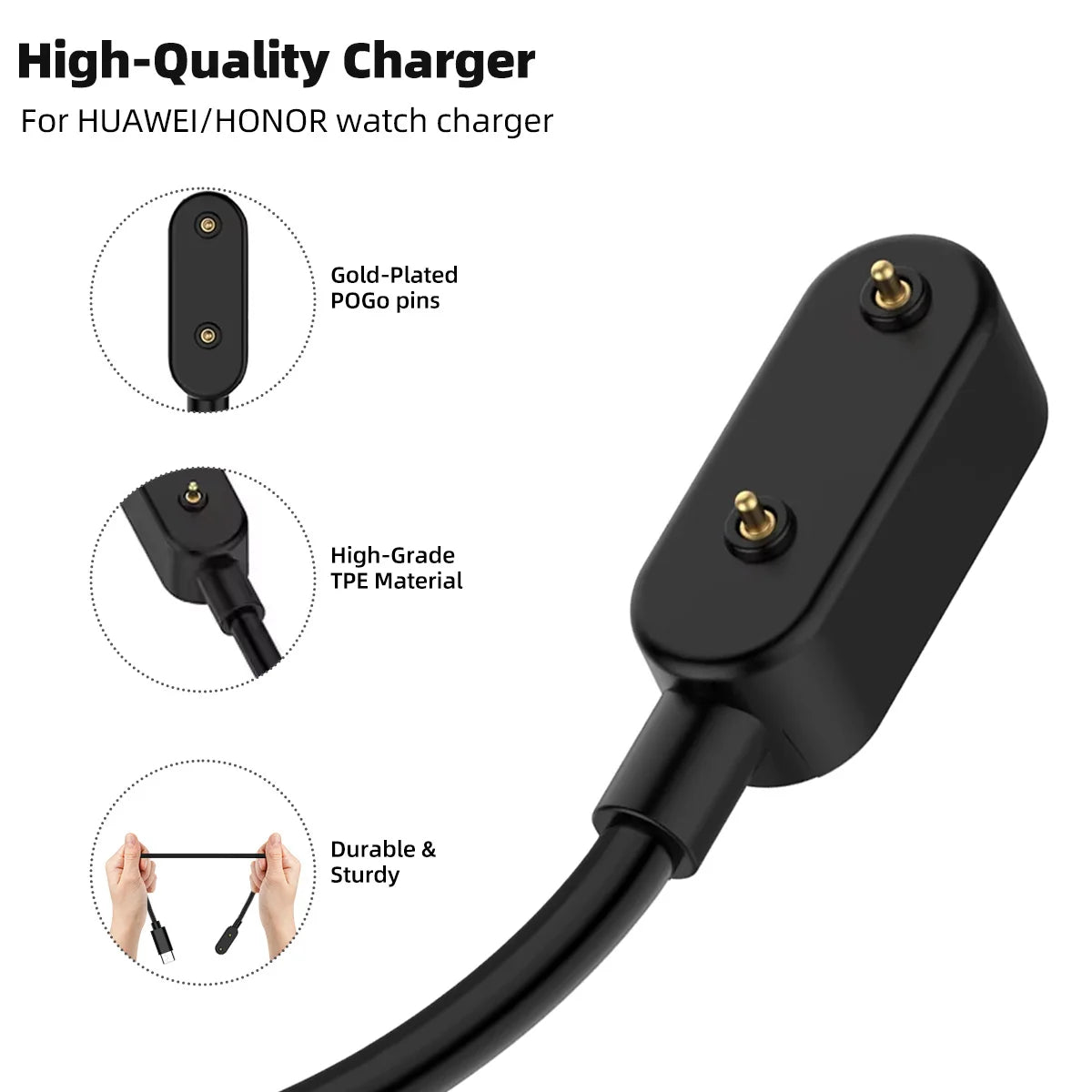 USB Fast Charging Cable for Huawei Band 6–10 & Watch Fit Smartwatch Charging Cable Axl
